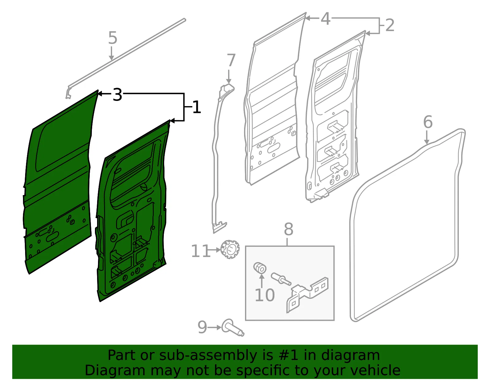 Door Shell - Ford (ek4z7620124f) - view 4