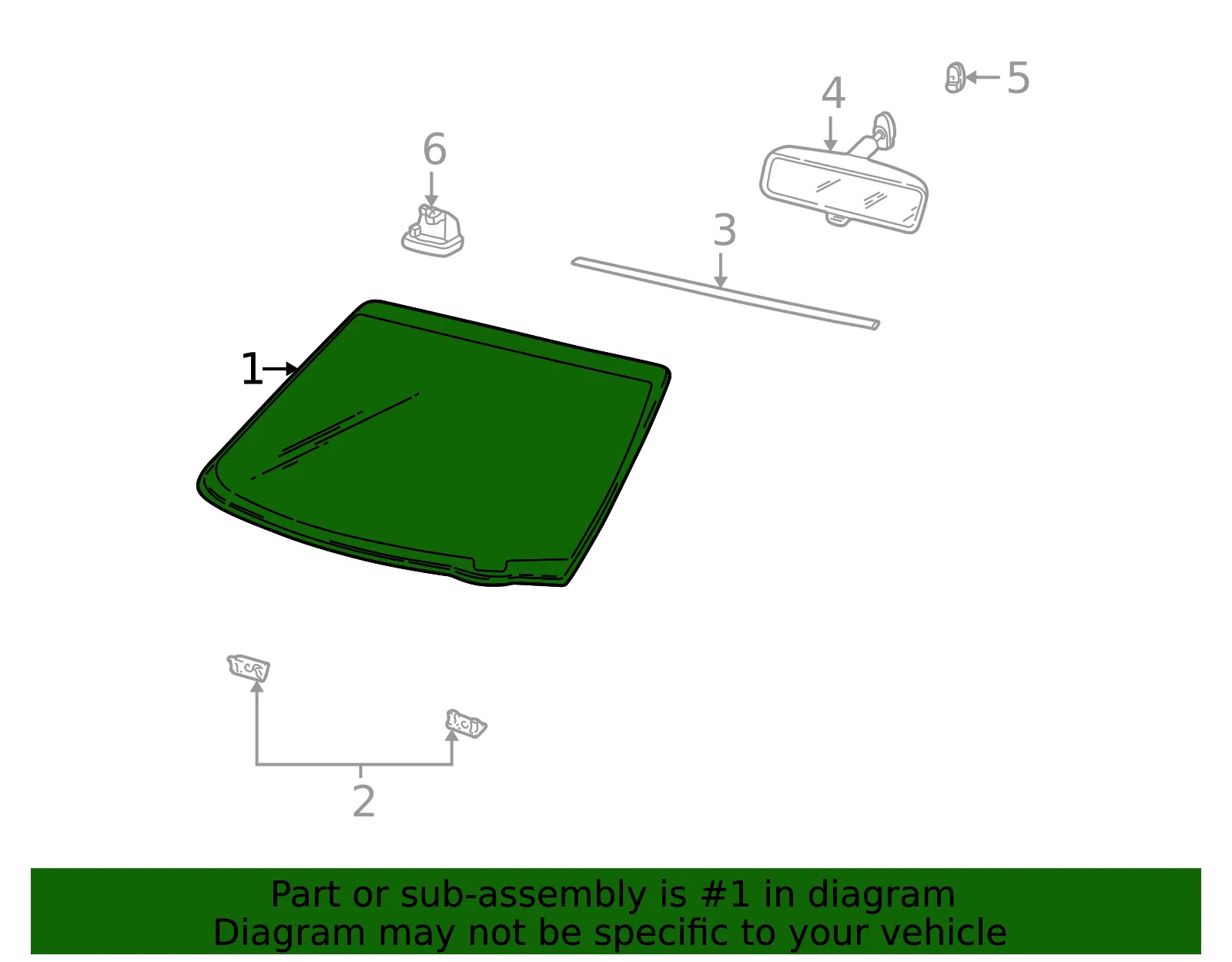 Windshield - Ford (f65z1503100aa) - view 4