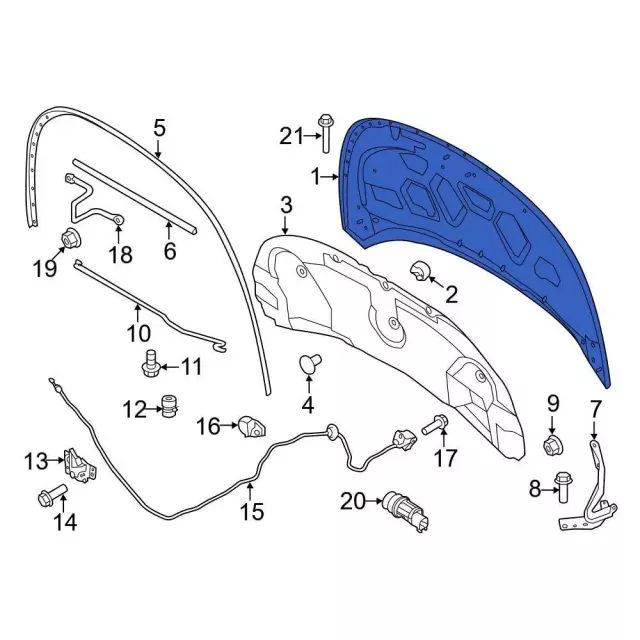 Hood Panel - Ford (fb5z16612a) - view 2