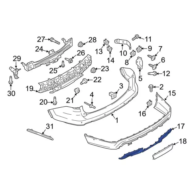 Valance Panel - Ford (fb5z17k835bb) - view 4