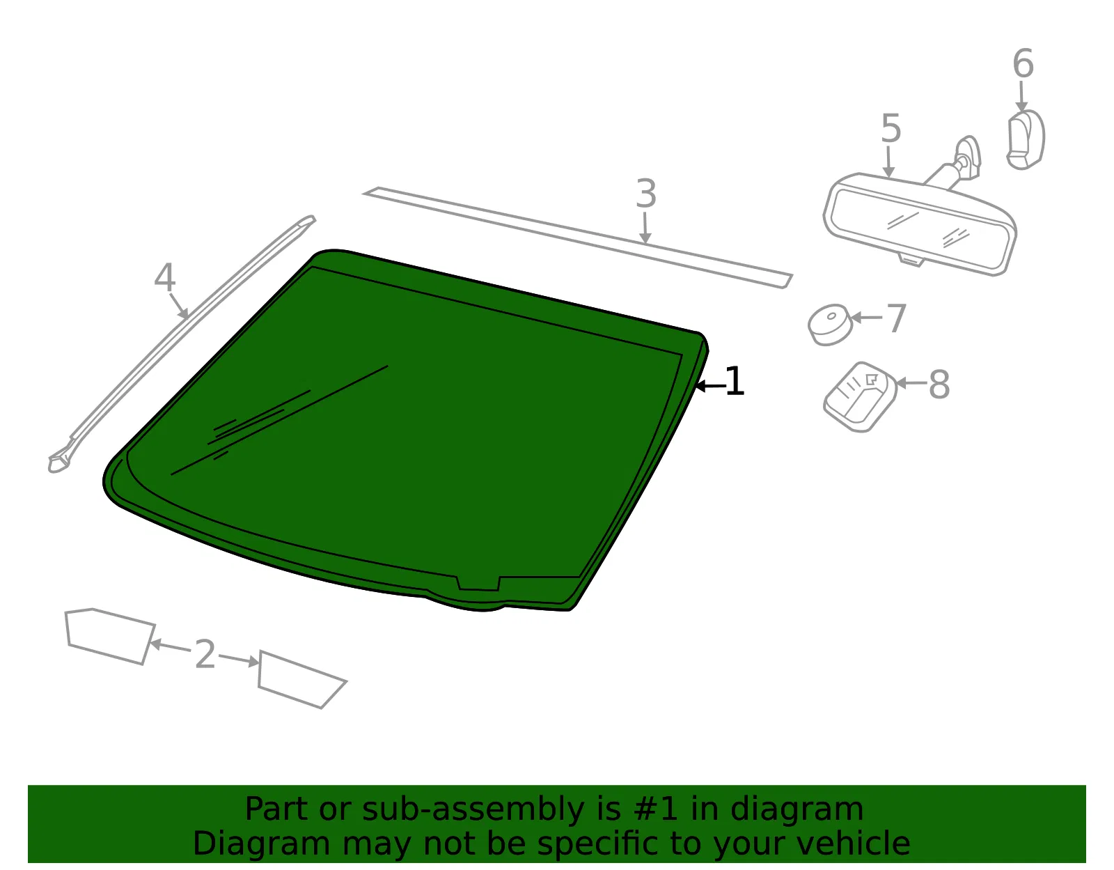 Windshield - Ford (fl1z7803100c) - view 4