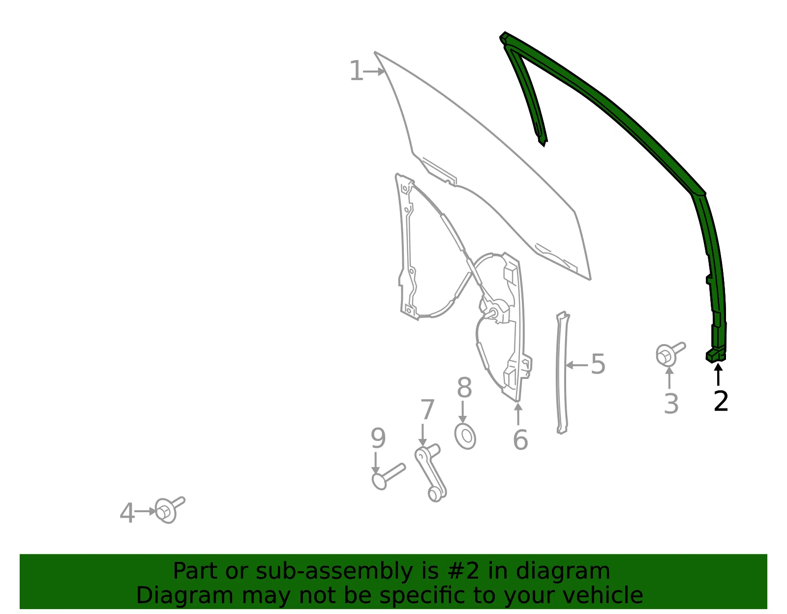 Window Channel - Ford (fl3z1521597e) - view 10