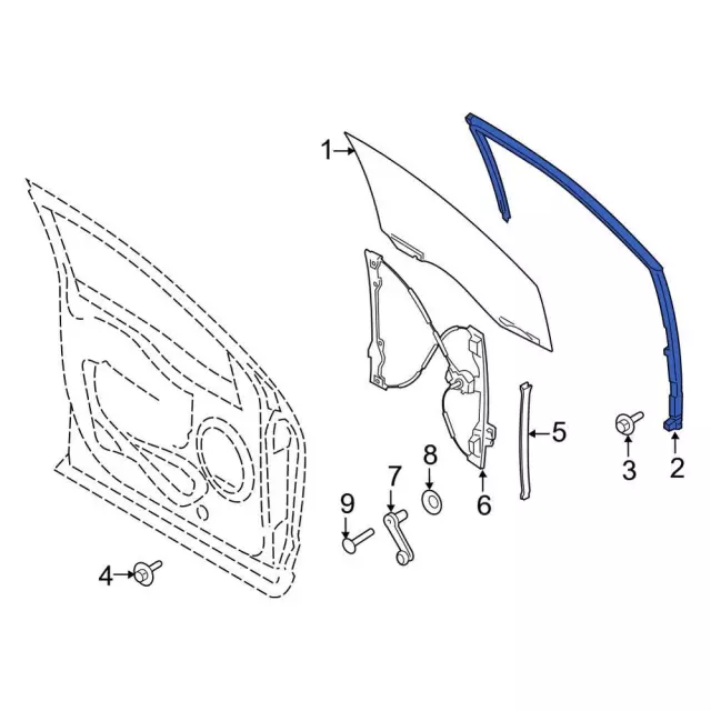 Window Channel - Ford (fl3z1521597e) - view 16