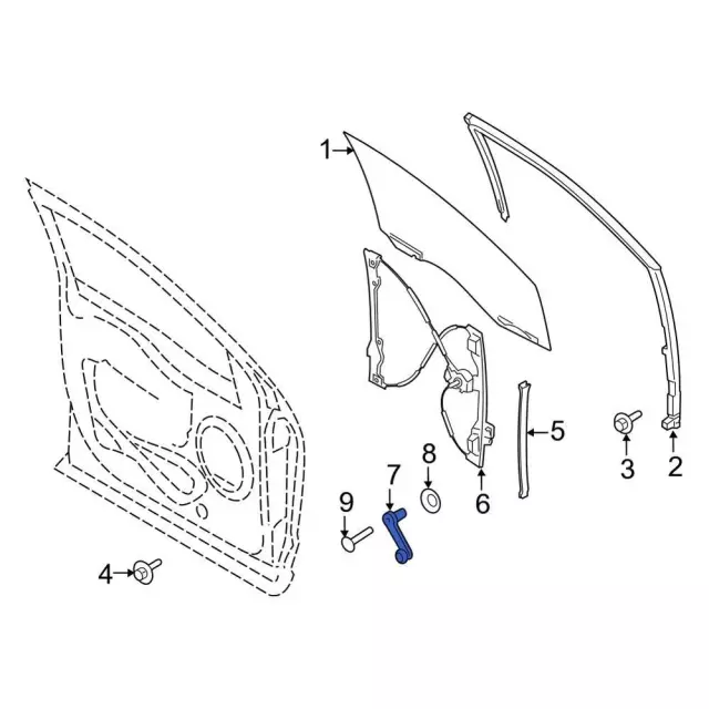 Window Handle - Ford (fl3z1523342aa) - view 2
