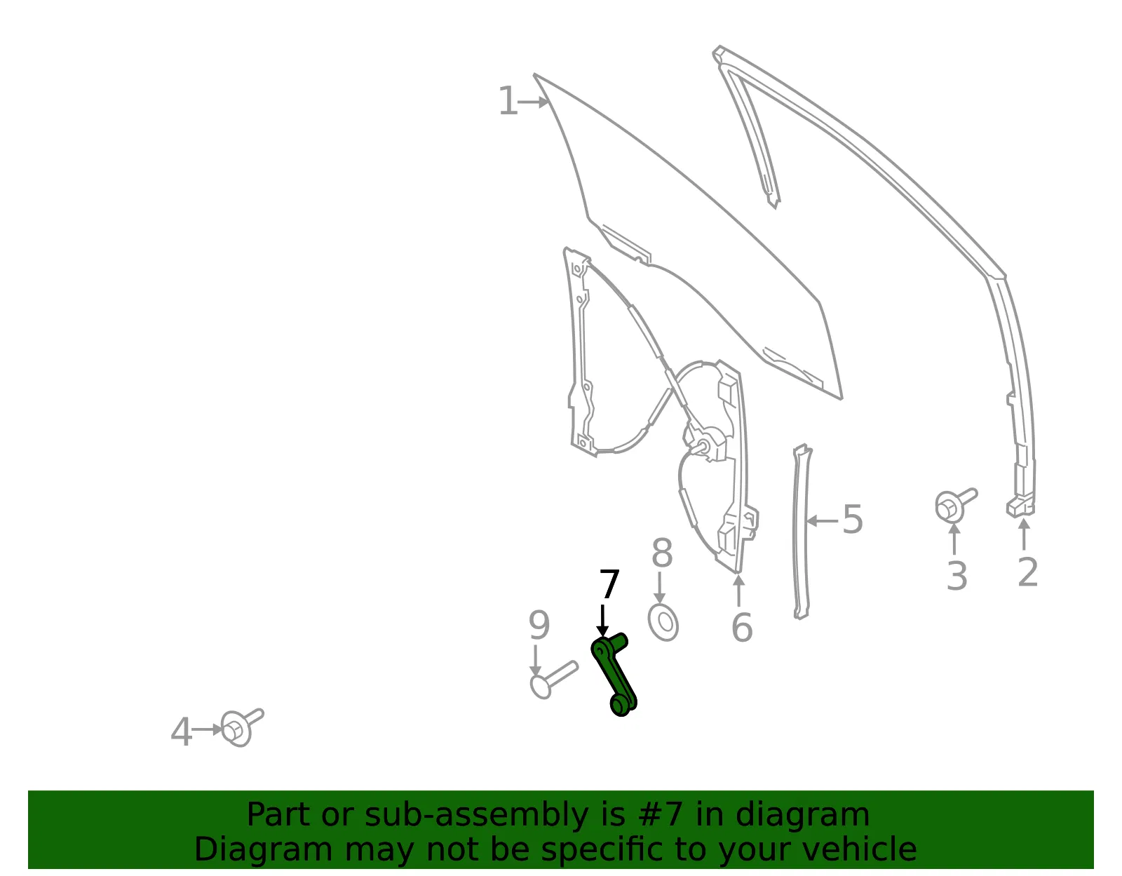 Window Handle - Ford (fl3z1523342aa) - view 8