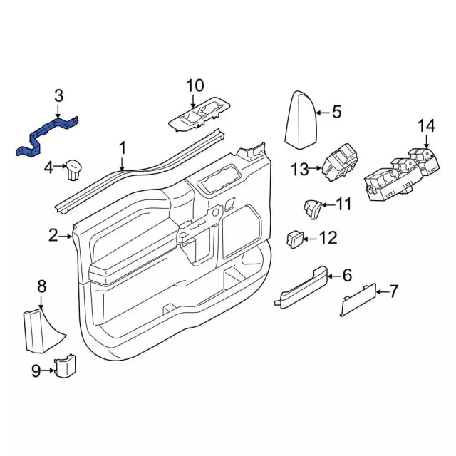 Door Interior Trim Panel Bracket - Ford (fl3z1524116a) - view 8