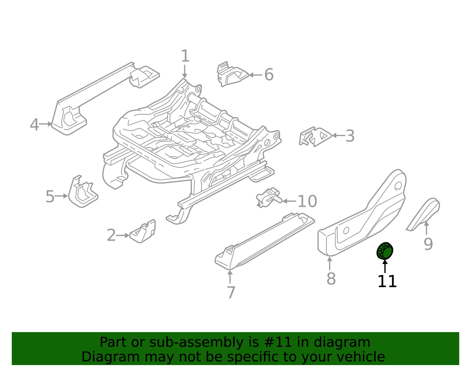 Adjust Handle - Ford (fl3z1561199ae) - view 5