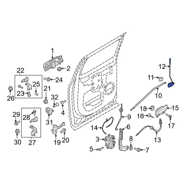 Rod Door Lock - Ford (fl3z1626460a)