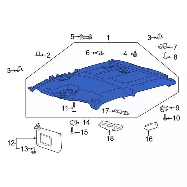 Headliner - Ford (fl3z1651944aa) - view 2