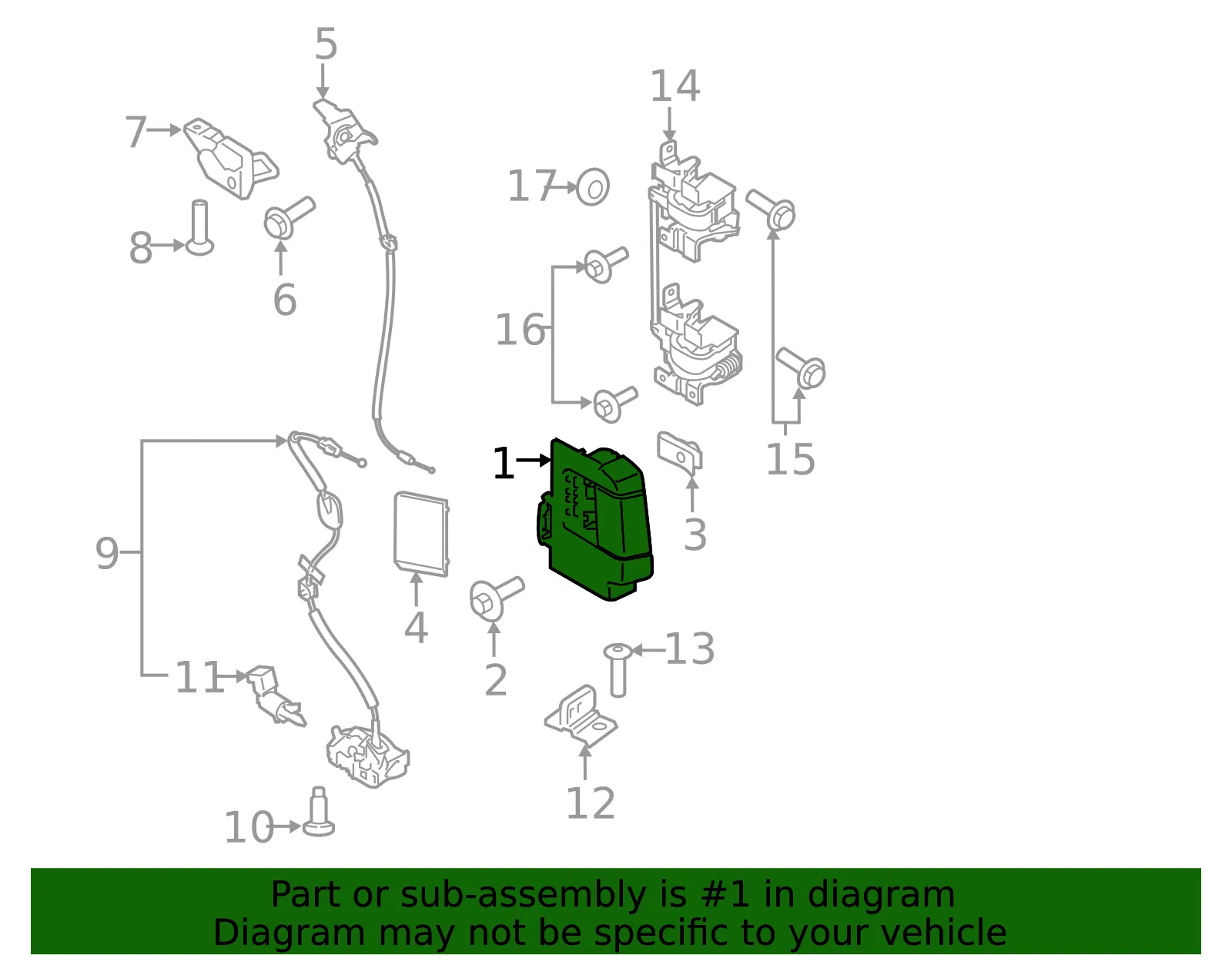 Interior Door Handle - Ford (fl3z1822601af) - view 6