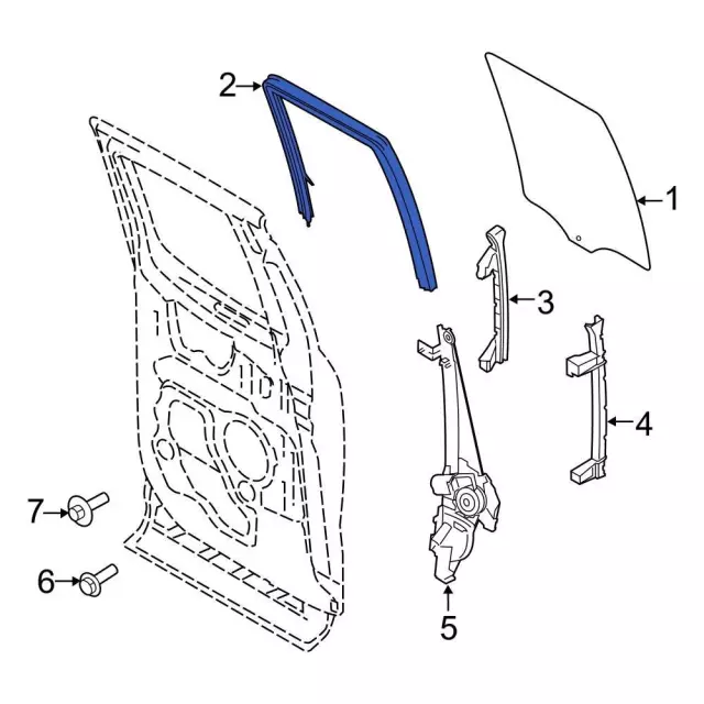 Window Channel - Ford (fl3z1825766b) - view 5