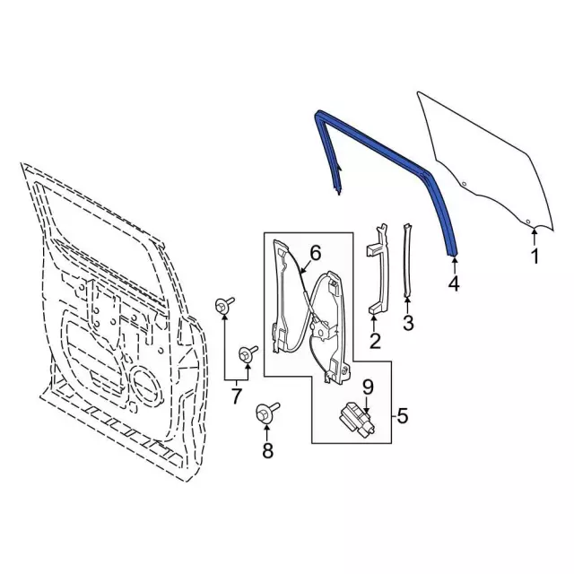 Window Channel - Ford (fl3z1825766b) - view 7