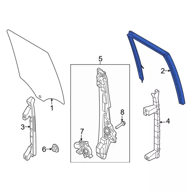 Window Channel - Ford (fl3z1825766b) - view 9