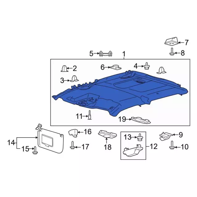 Headliner - Ford (fl3z1851944aa) - view 2