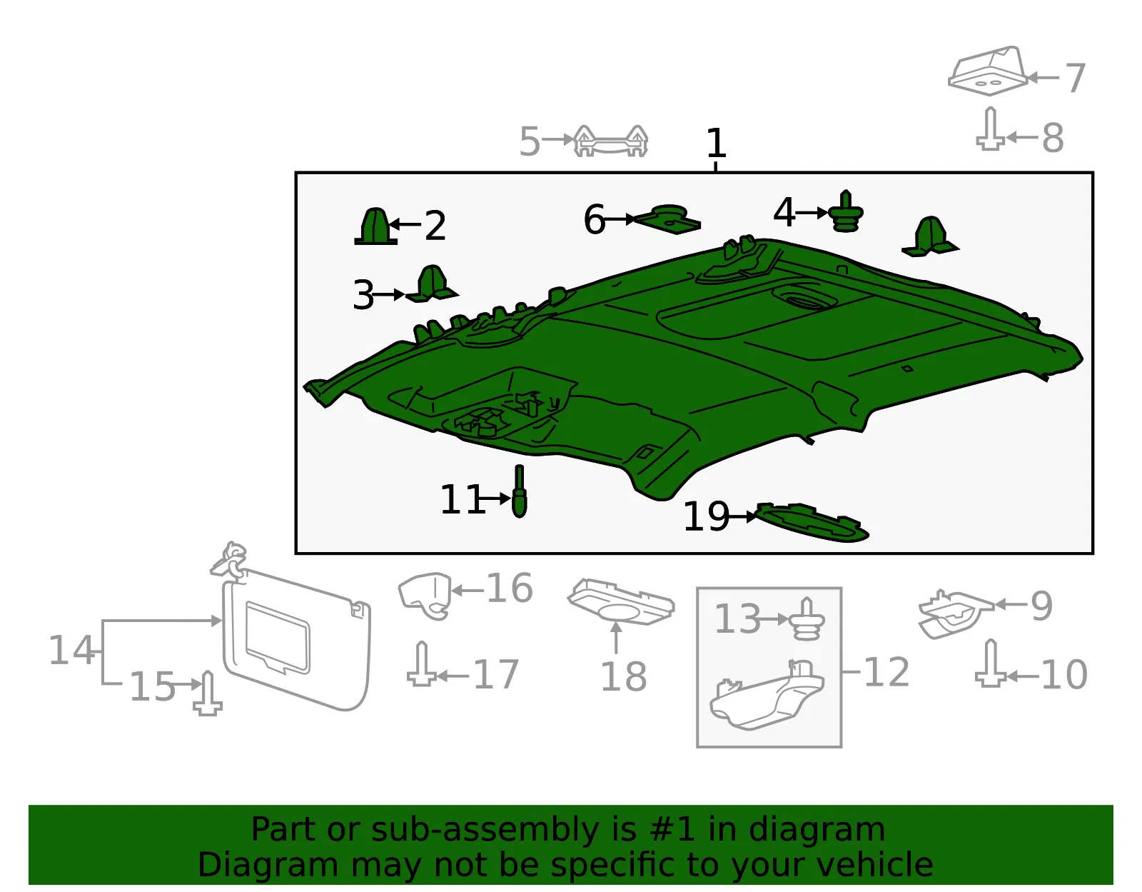Headliner - Ford (fl3z1851944aa) - view 4