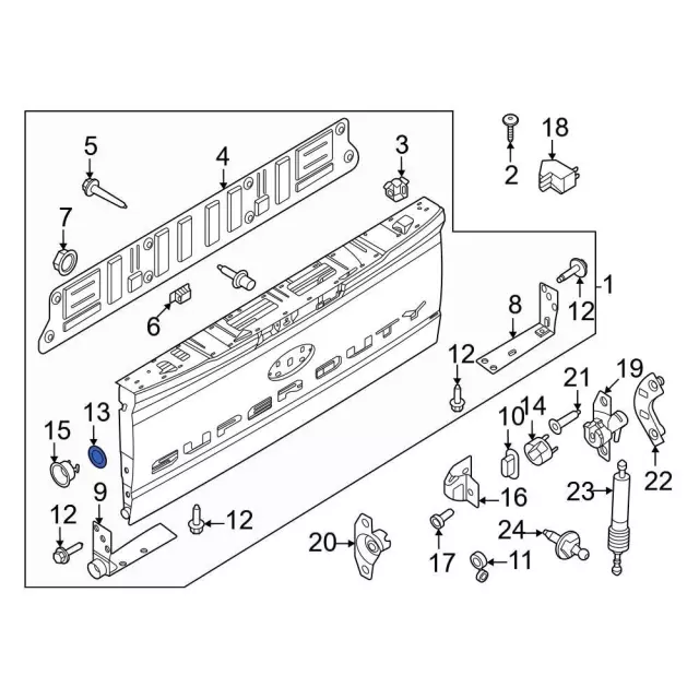 Tailgate Hinge Spacer - Ford (fl3z9943152d) - view 3