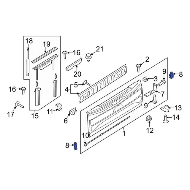 Tailgate Hinge Spacer - Ford (fl3z9943152d) - view 8