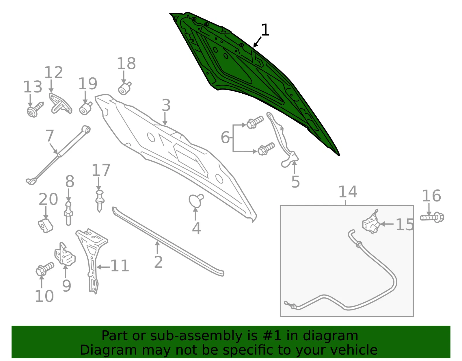 Hood Assembly - Ford (fl7z16612a) - view 3