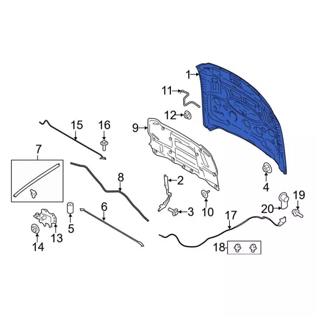 Hood Panel - Ford (fr3z16612e) - view 4