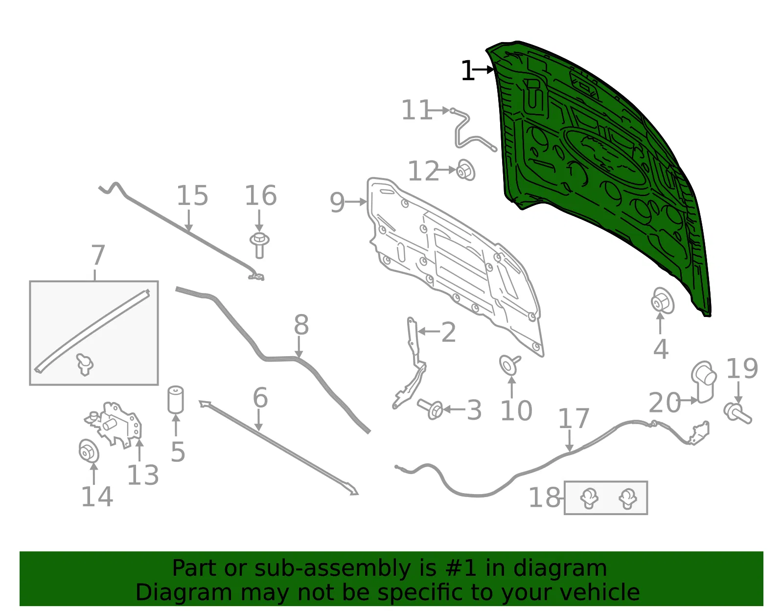 Hood Panel - Ford (fr3z16612e) - view 6