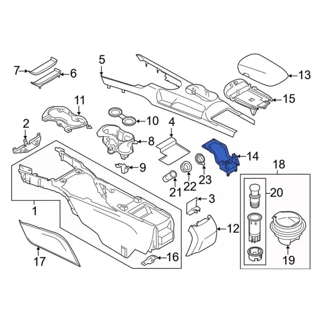 Console Hinge - Ford (fr3z6304604a) - view 3