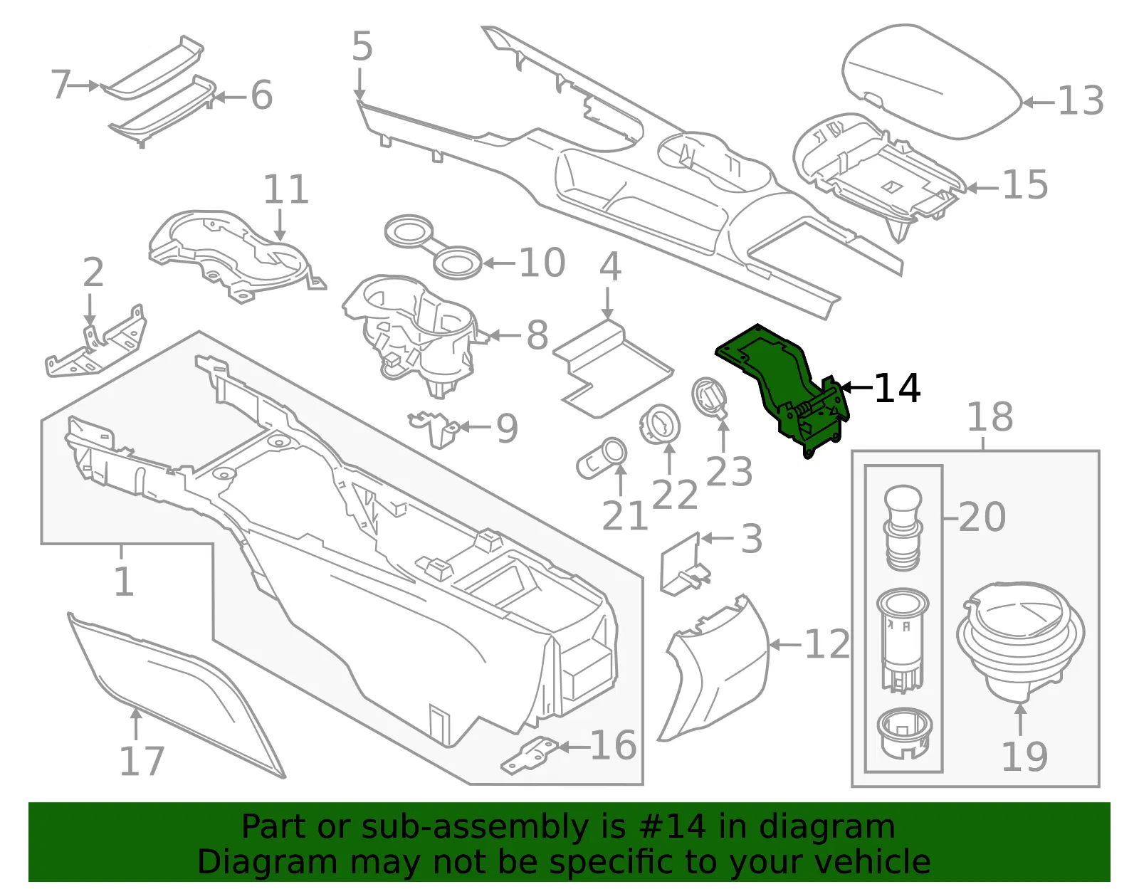 Console Hinge - Ford (fr3z6304604a) - view 5