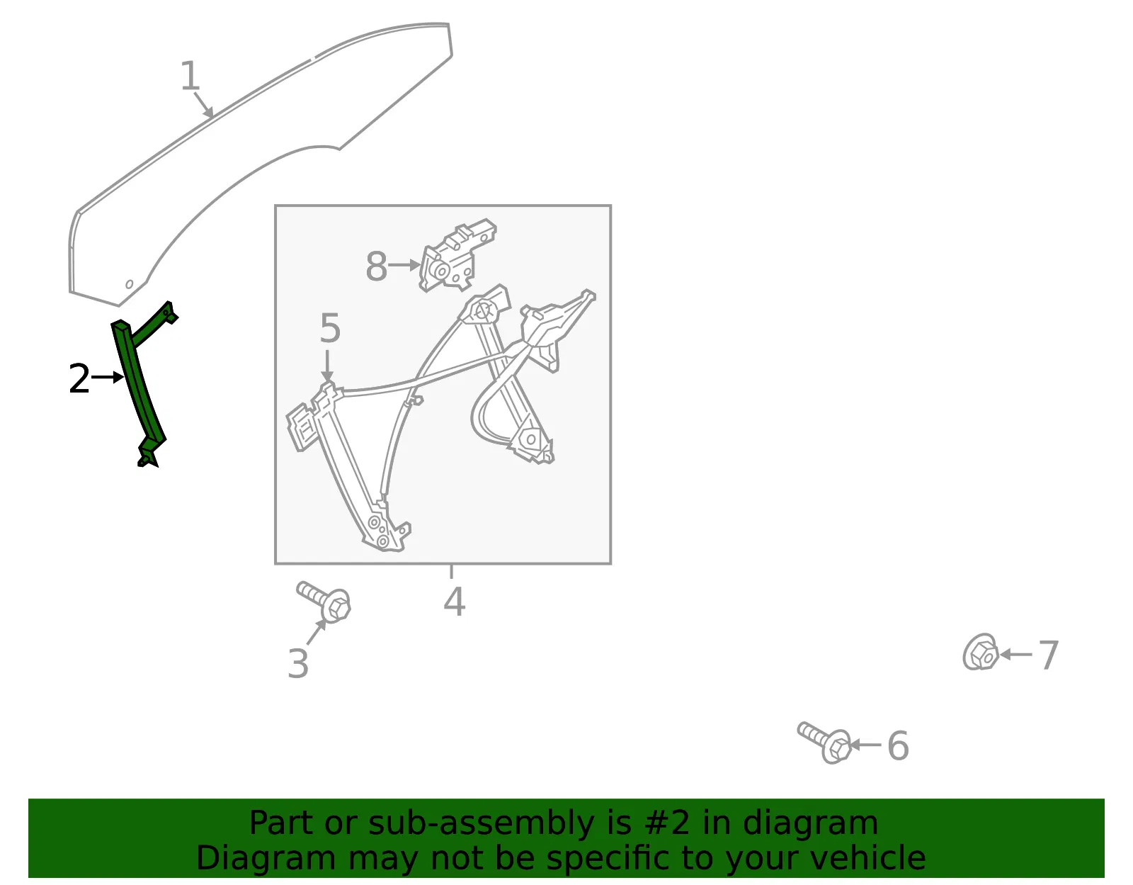 Window Regulator Rail - Ford (fr3z63222a00a) - view 7