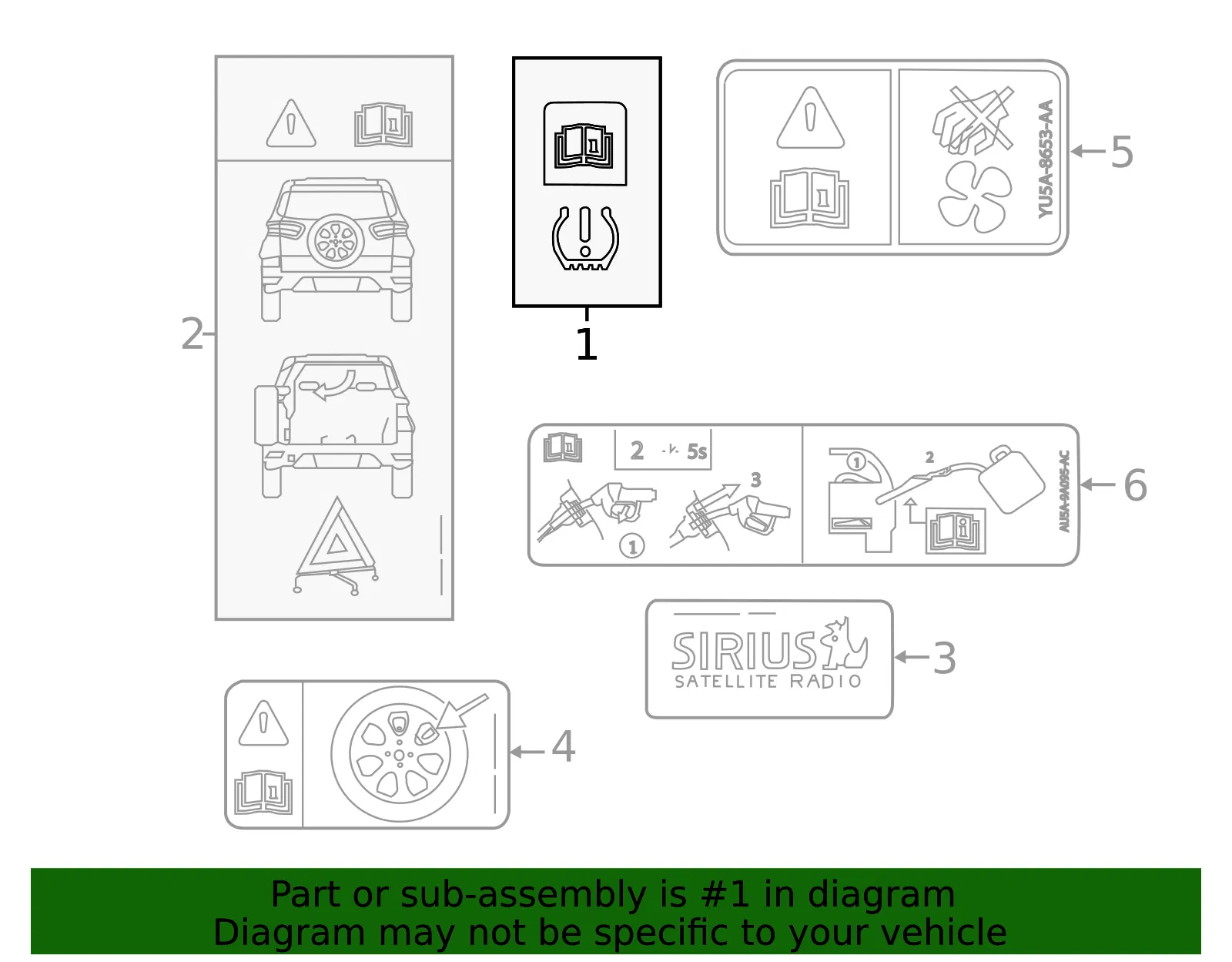 Engine Decal - Ford (fu5z1532a) - view 3