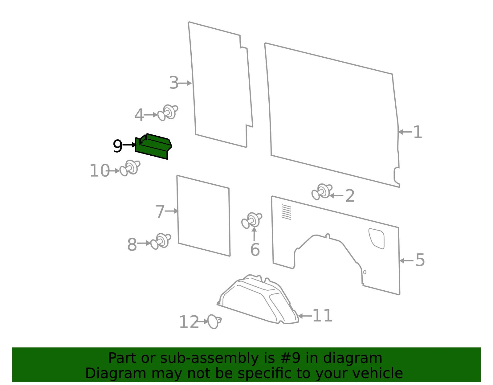 Interior Quarter Panel Trim Panel Insert - Ford (gk3z6131013rb) - view 3