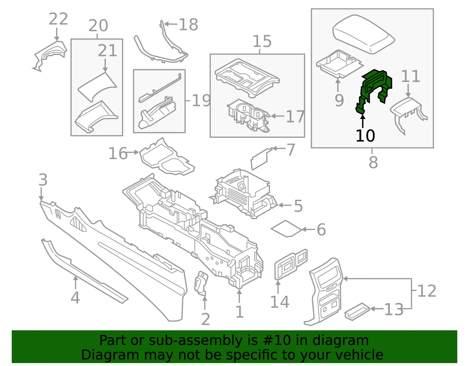 Console Hinge - Ford (gt4z5804604a) - view 6