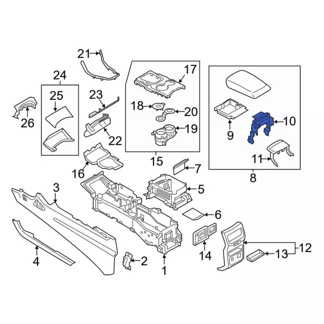 Console Hinge - Ford (gt4z5804604a) - view 9