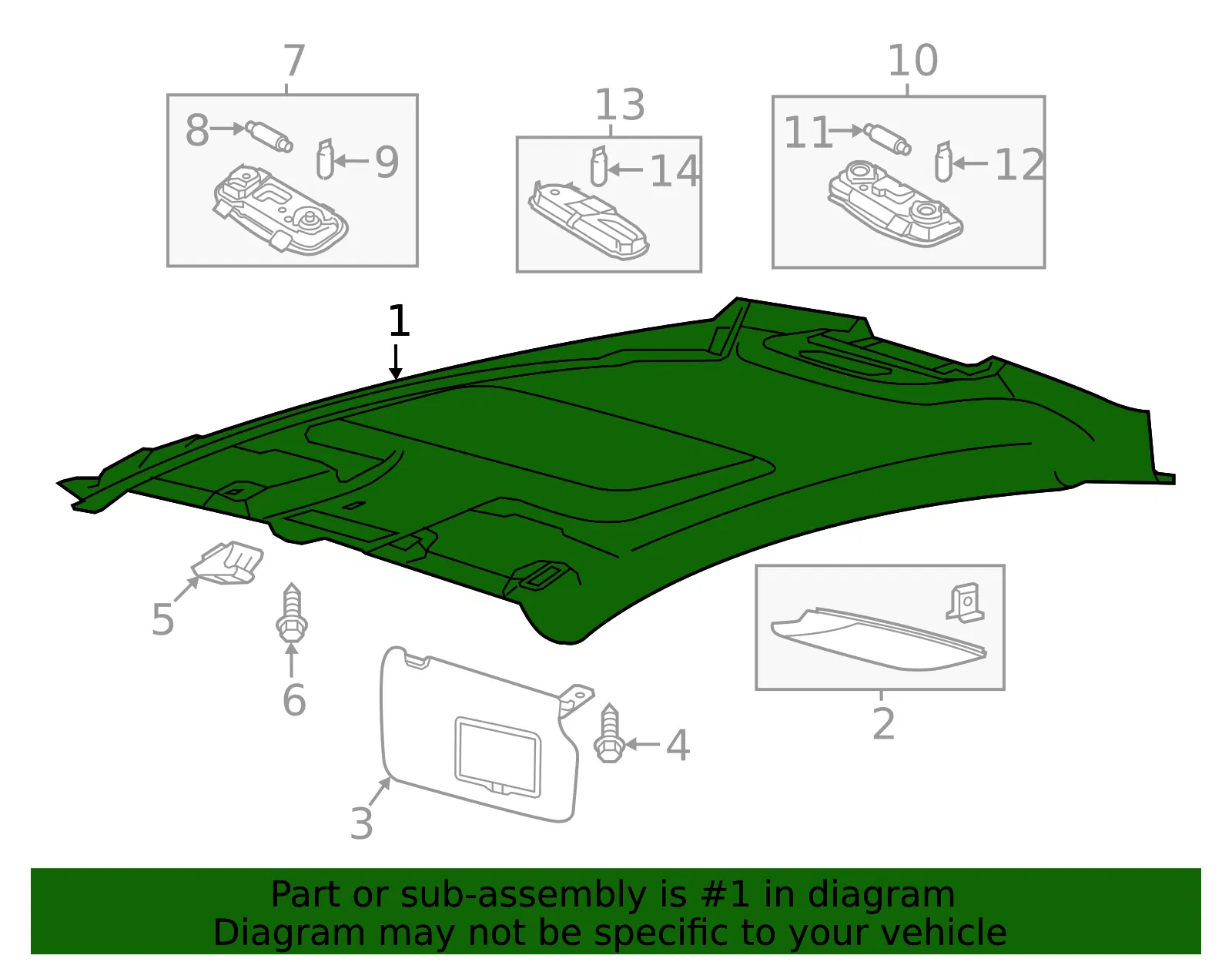 Headliner - Ford (h2bz5451916ca) - view 4