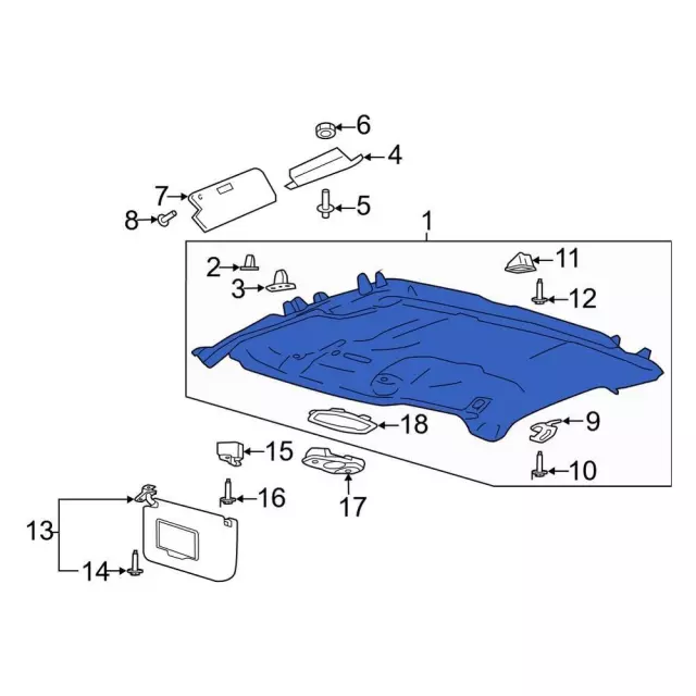 Headliner - Ford (hc3z2551944fe) - view 3