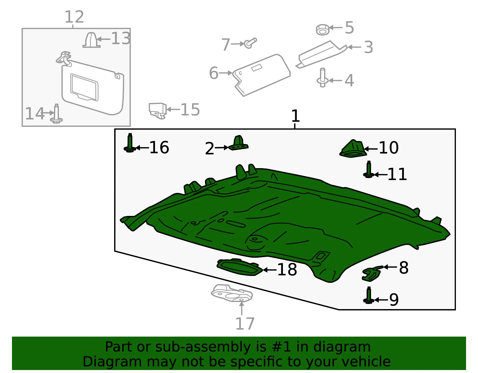 Headliner - Ford (hc3z2551944fe) - view 5
