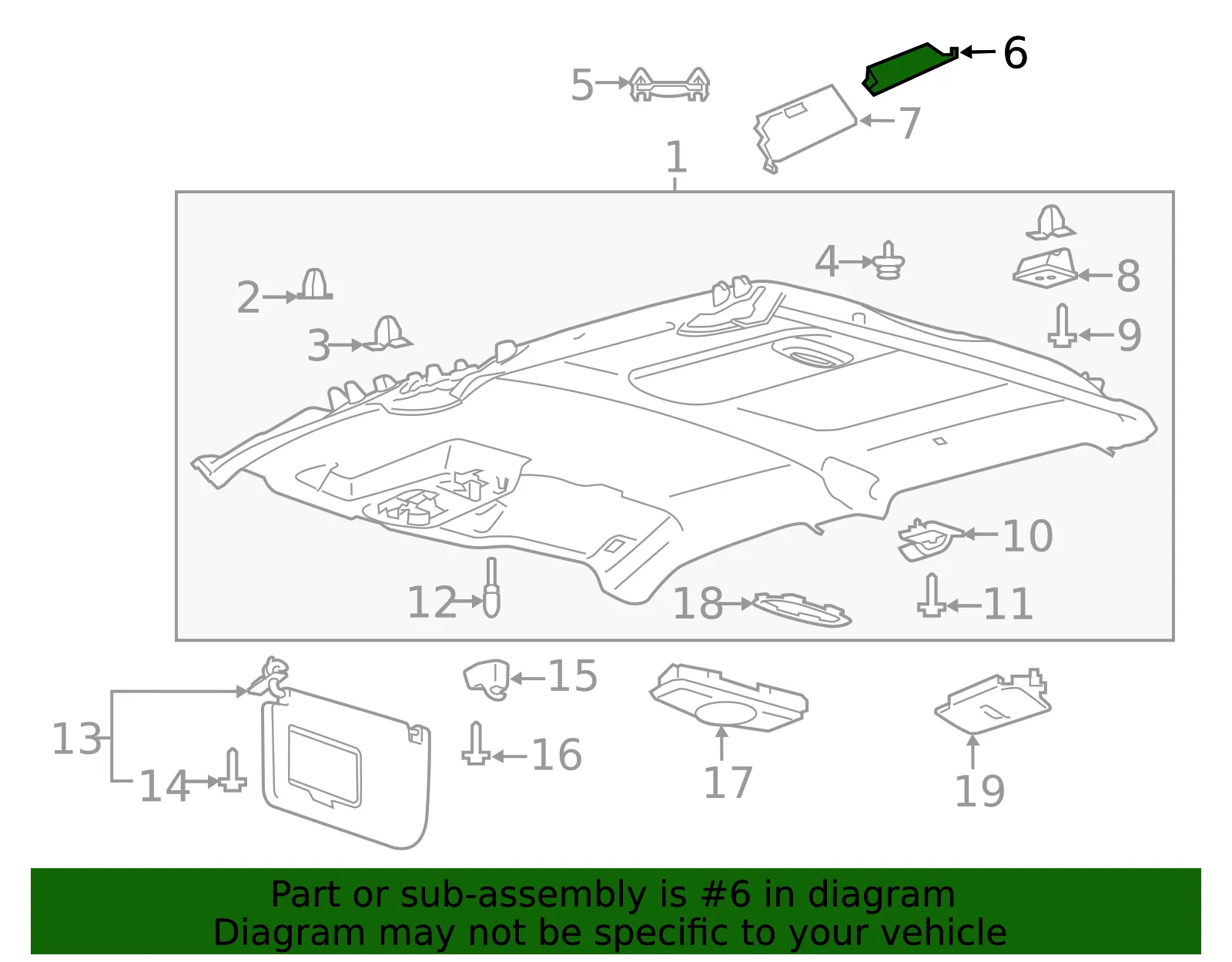 Headliner Bracket - Ford (hc3z2552166b) - view 3
