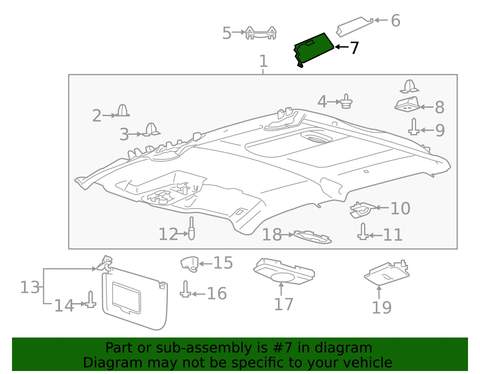Headliner Bracket - Ford (hc3z2552166d) - view 5
