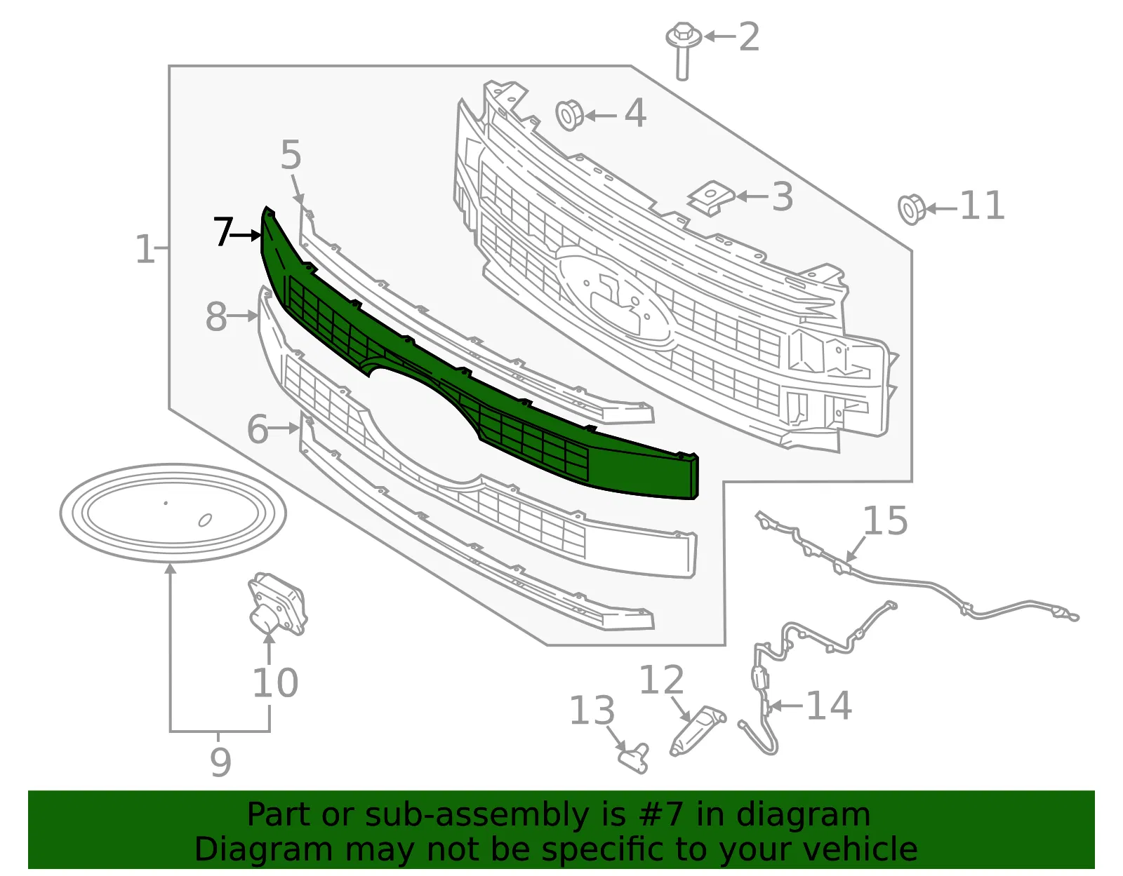 Outer Grille - Ford (hc3z8200nb) - view 4
