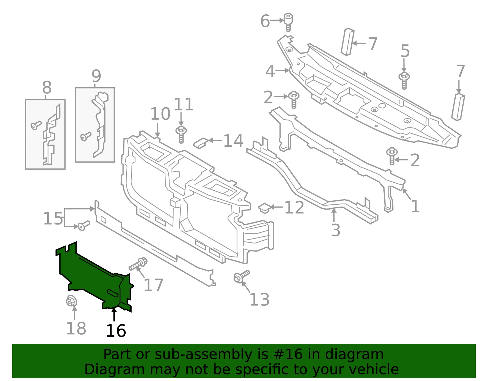 Radiator Support Air Deflector - Ford (hc3z8327t) - view 7