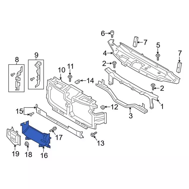 Radiator Support Air Deflector - Ford (hc3z8327t) - view 9