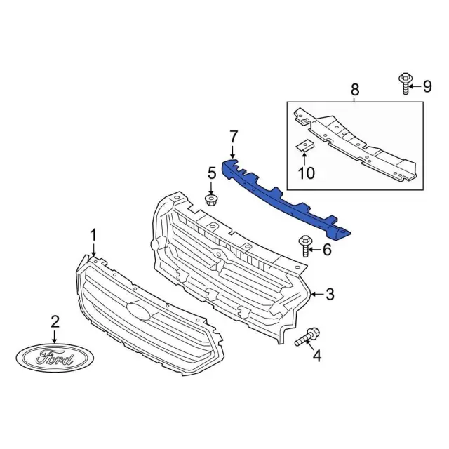 Grille Bracket - Ford (hj5z8a284a) - view 8