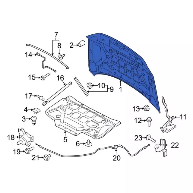 Hood Panel - Ford (hl3z16612a) - view 3