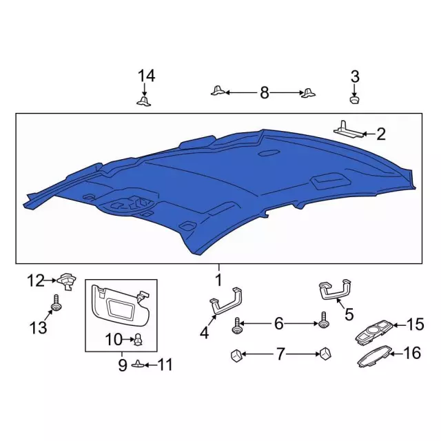 Headliner - Ford (hs7z5451916aa) - view 6