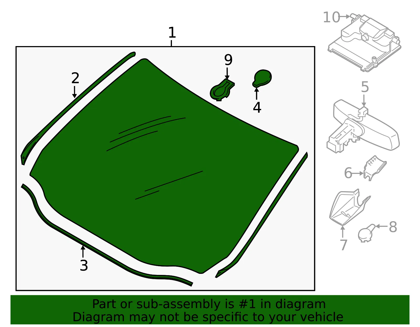 Windshield - Ford (ht4z5803100b) - view 3