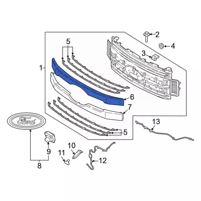 Upper Grille - Ford (jc3z8200sa) - view 7