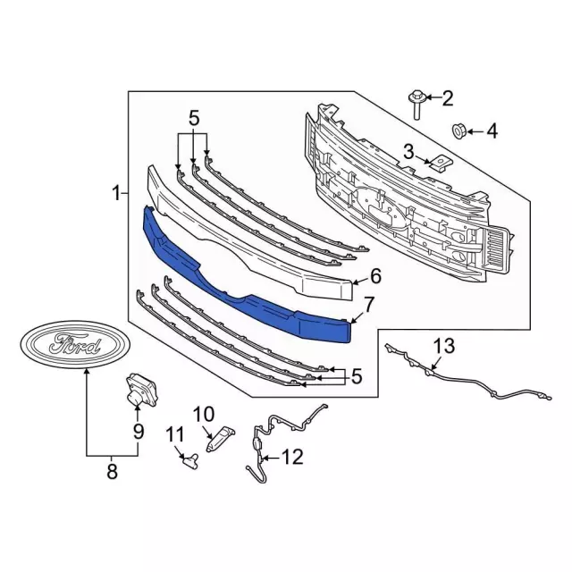 Outer Grille - Ford (jc3z8200ta) - view 3