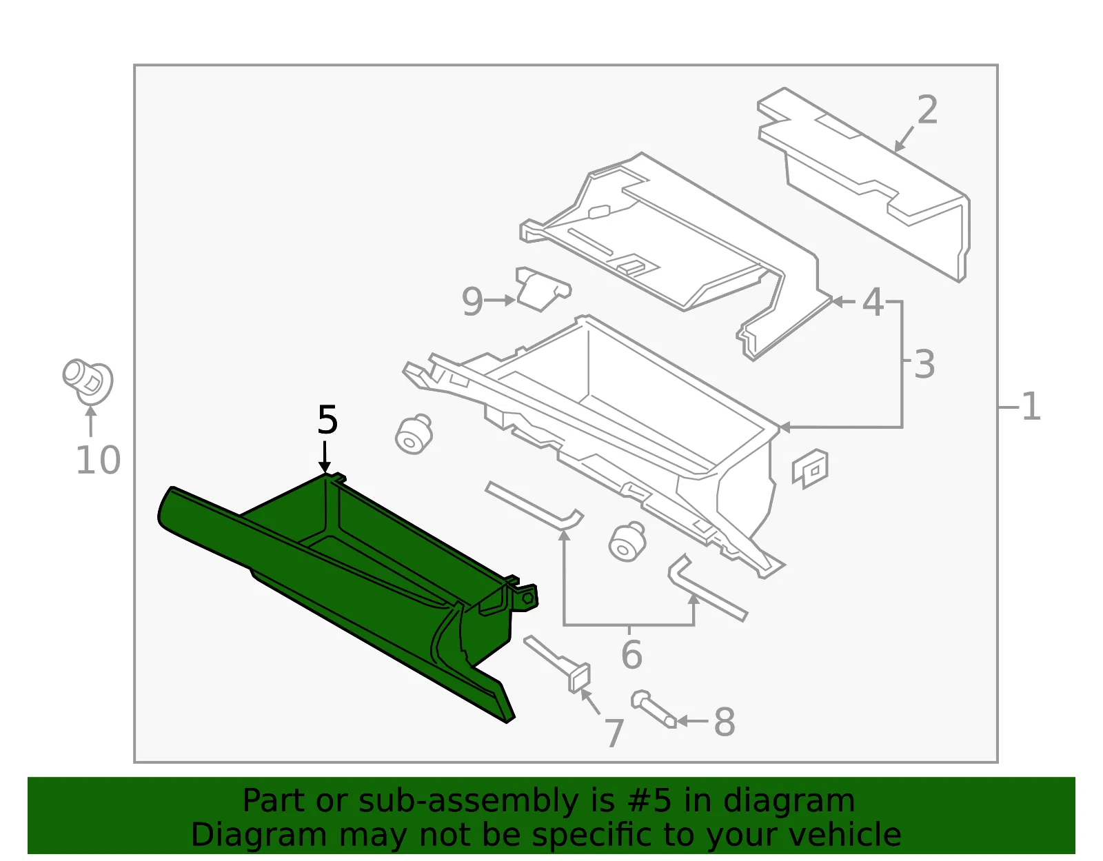 Glove Box Door - Ford (jd9z5406024bc) - view 3