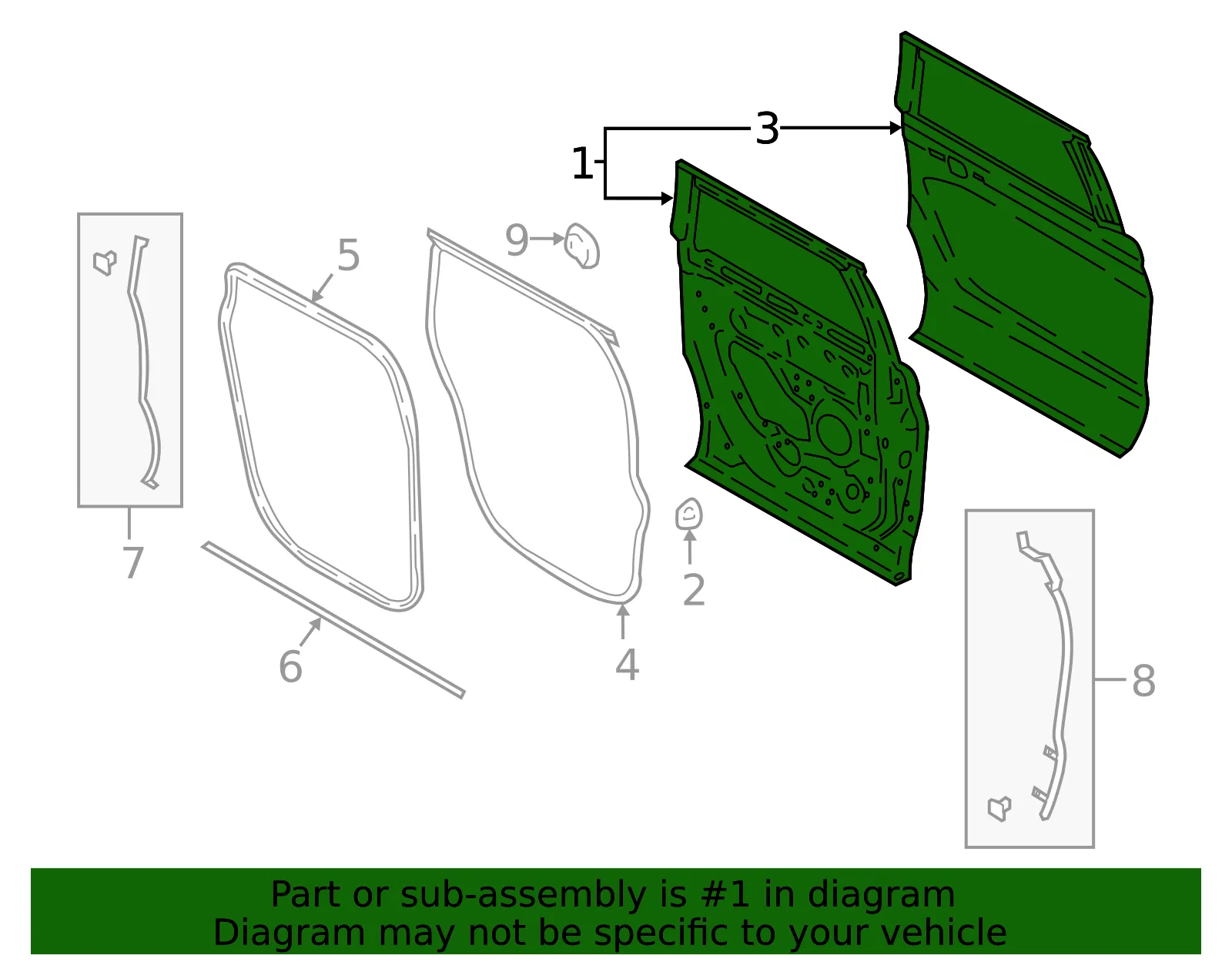 Door Shell - Ford (jl1z4024630a) - view 4