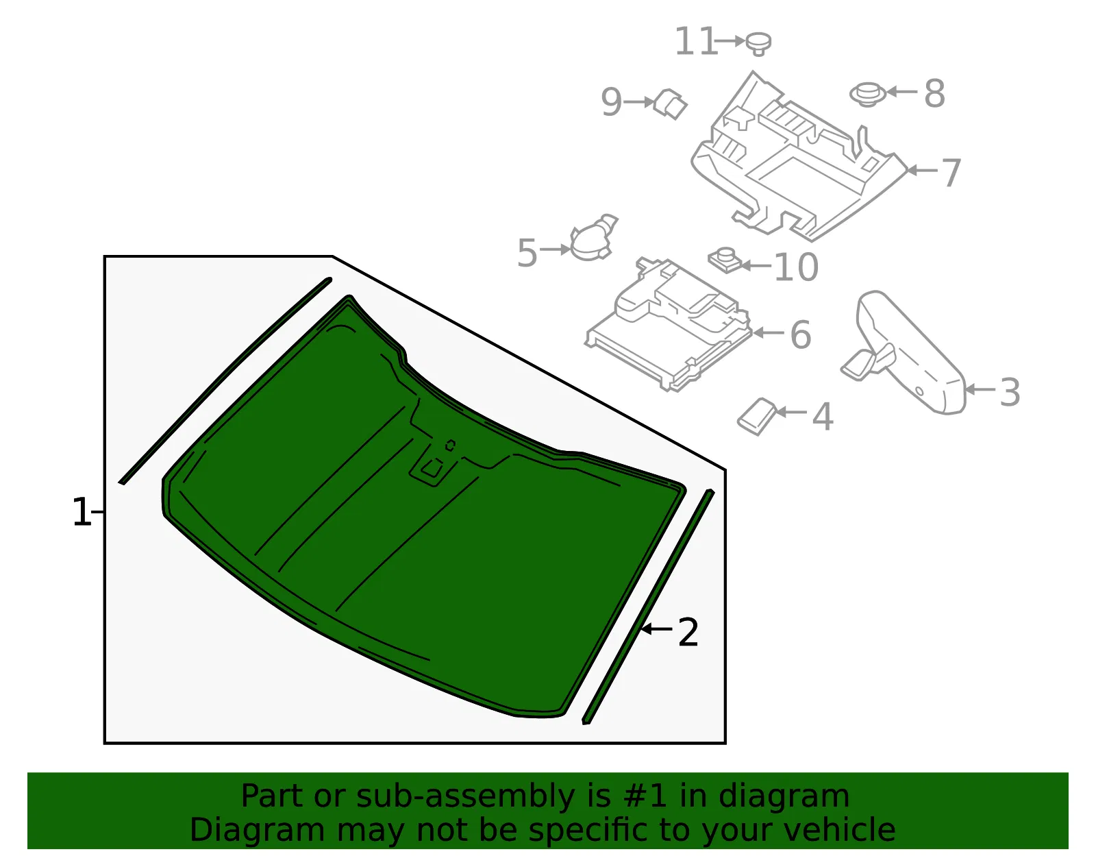 Windshield - Ford (jl1z7803100p) - view 3
