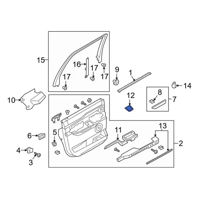 Door Panel Insert - Ford (jl1z78047a74ab) - view 12