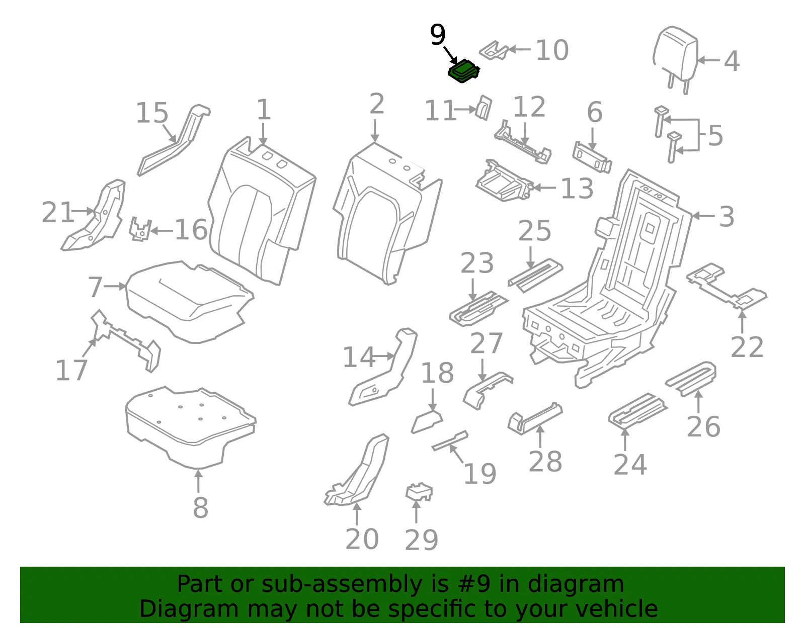 Latch Assembly Rear Seat Cushion - Ford (jl1z78624a94am) - view 2